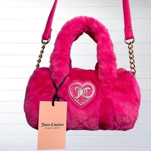 Juicy Couture Hot Pink Fur roll Bag